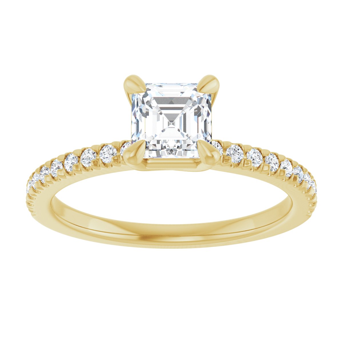 Asscher Engagement Ring (5 X 5 Mm) Mounting - gallery - Series 127283