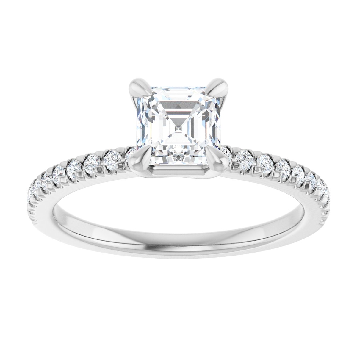 Asscher Engagement Ring (5 X 5 Mm) Mounting - gallery - Series 127283