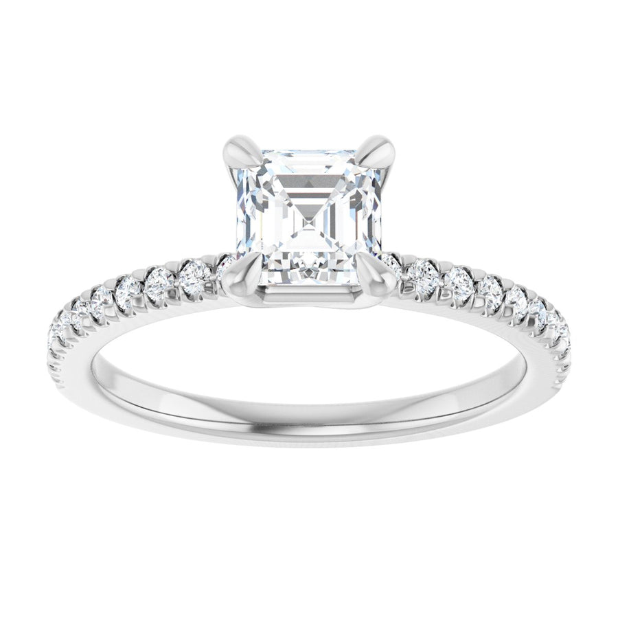 Asscher Engagement Ring (5 X 5 Mm) Mounting - gallery - Series 127283