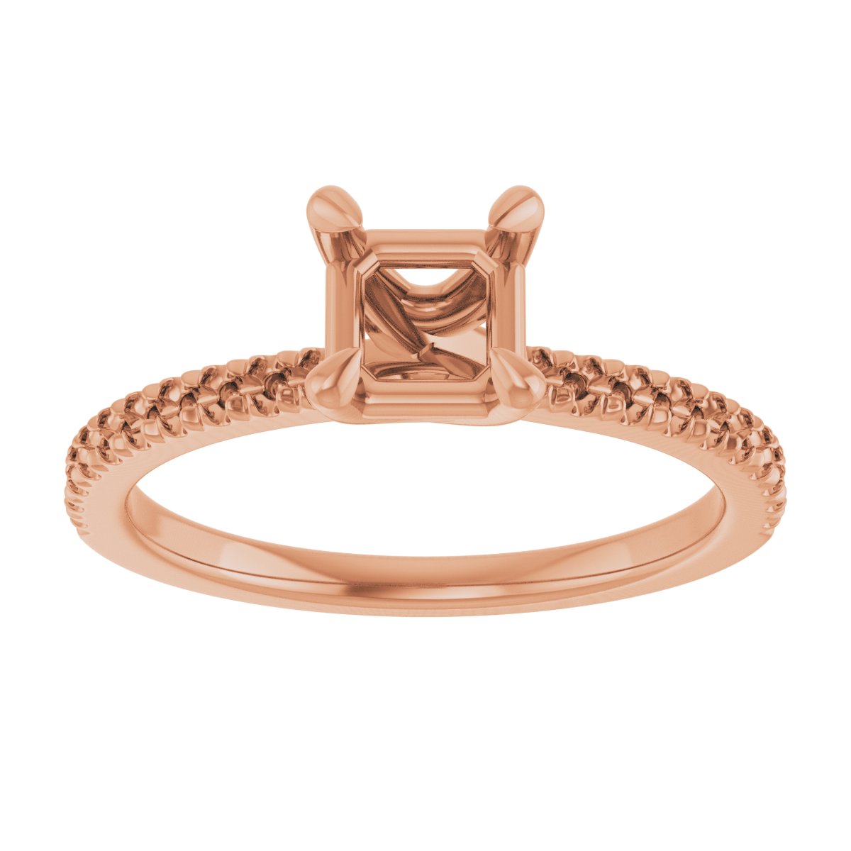Asscher Engagement Ring (5 X 5 Mm) Mounting - gallery - Series 127283