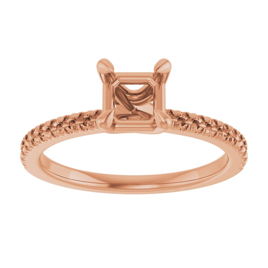 Asscher Engagement Ring (5 X 5 Mm) Mounting - gallery - Series 127283