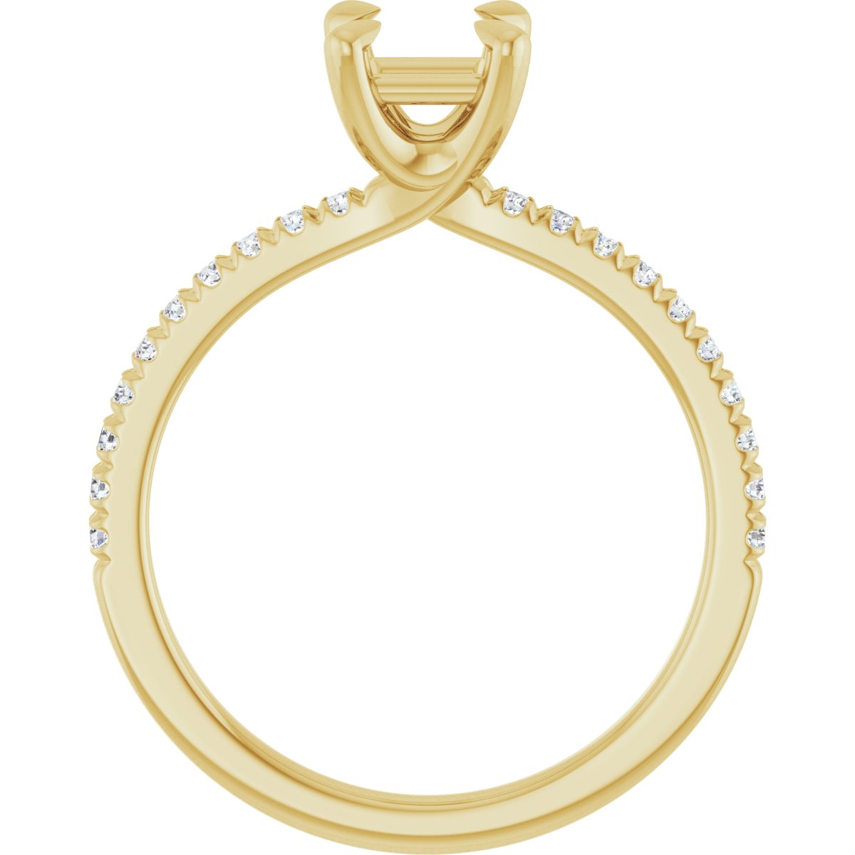 Semi-Set 1/6 CTW Square Engagement Ring (4.5 X 4.5 Mm) - gallery - Series 127283