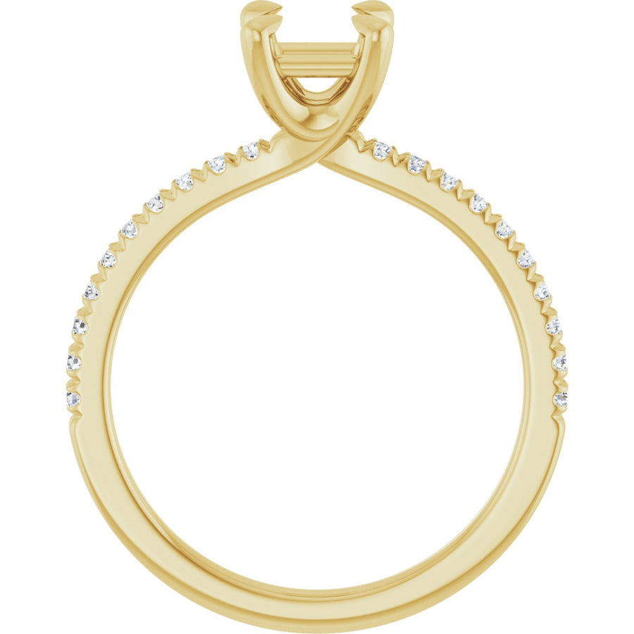 Semi-Set 1/6 CTW Square Engagement Ring (4.5 X 4.5 Mm) - gallery - Series 127283