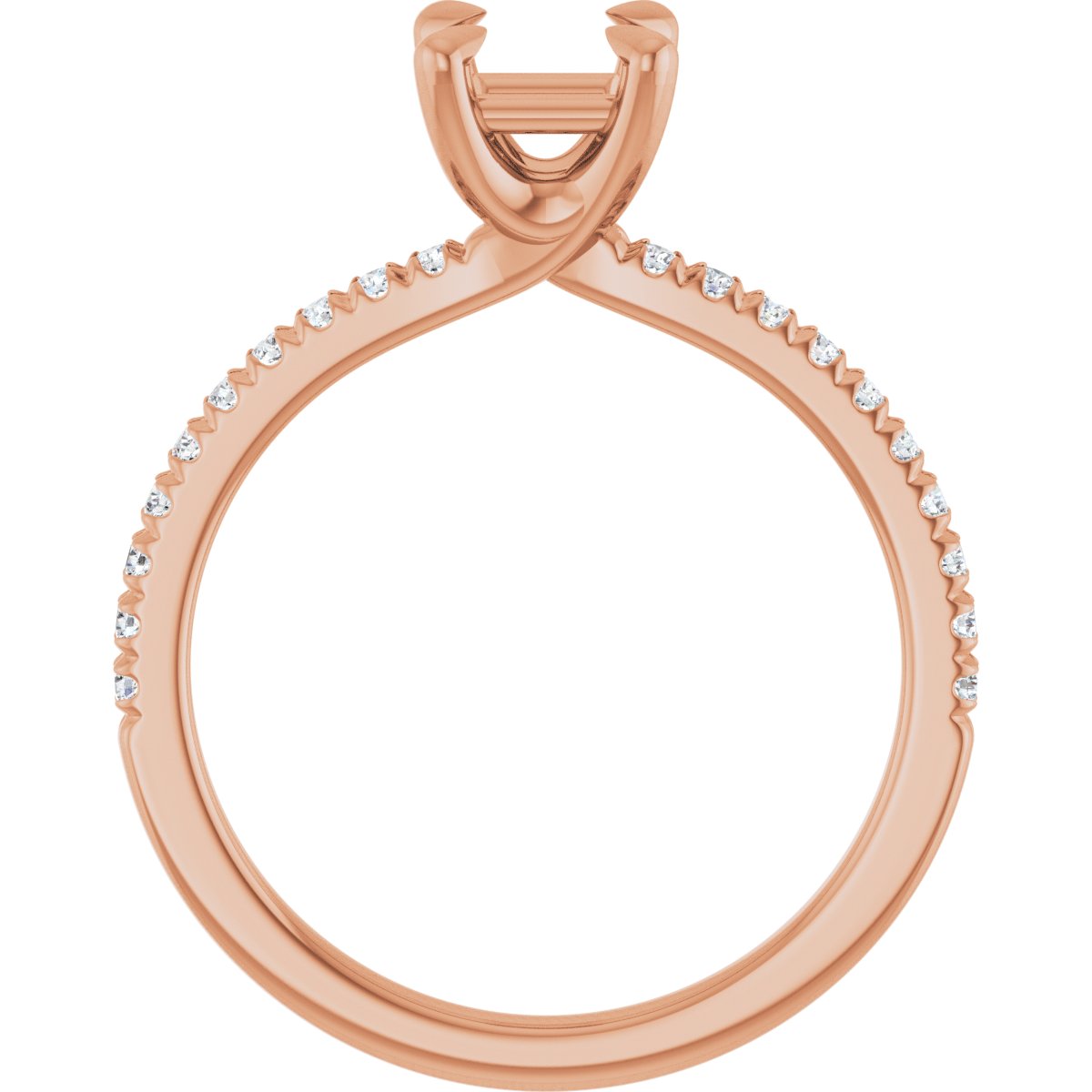 Semi-Set 1/6 CTW Square Engagement Ring (4.5 X 4.5 Mm) - gallery - Series 127283
