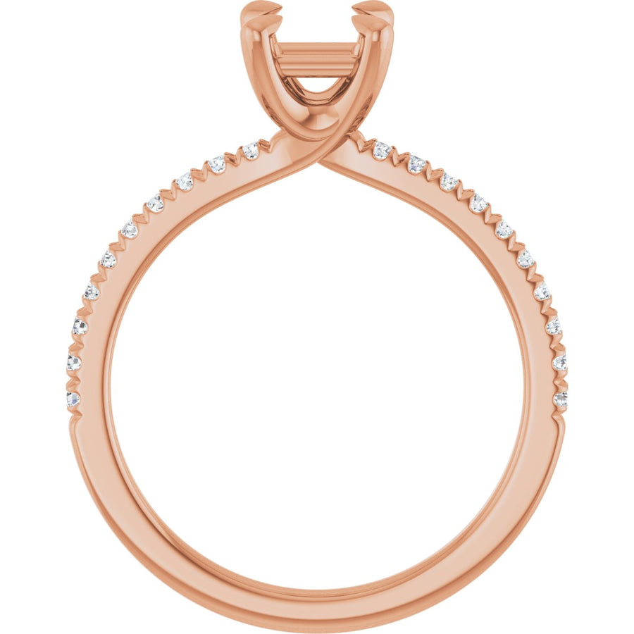 Semi-Set 1/6 CTW Square Engagement Ring (4.5 X 4.5 Mm) - gallery - Series 127283
