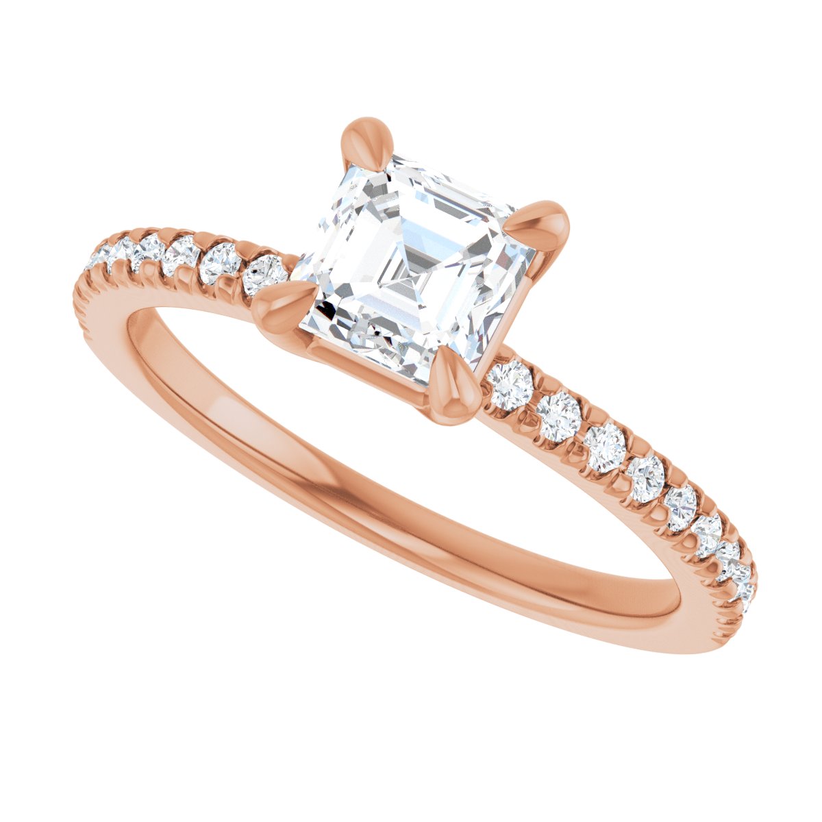 Asscher Engagement Ring (5 X 5 Mm) Mounting - gallery - Series 127283