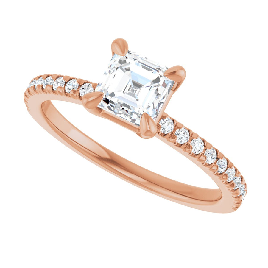 Asscher Engagement Ring (5 X 5 Mm) Mounting - gallery - Series 127283