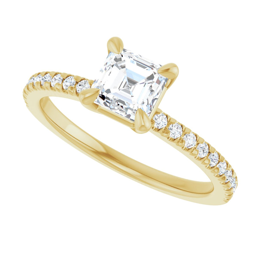 Asscher Engagement Ring (5 X 5 Mm) Mounting - gallery - Series 127283