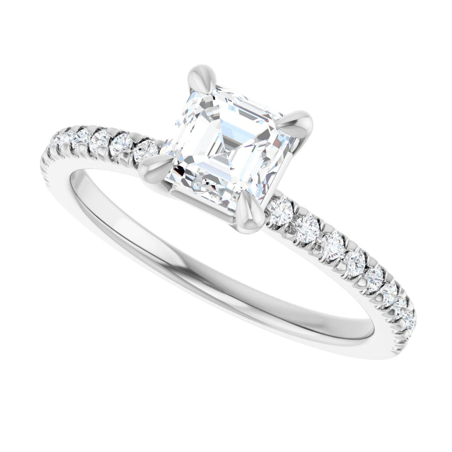 Asscher Engagement Ring (5 X 5 Mm) Mounting - gallery - Series 127283