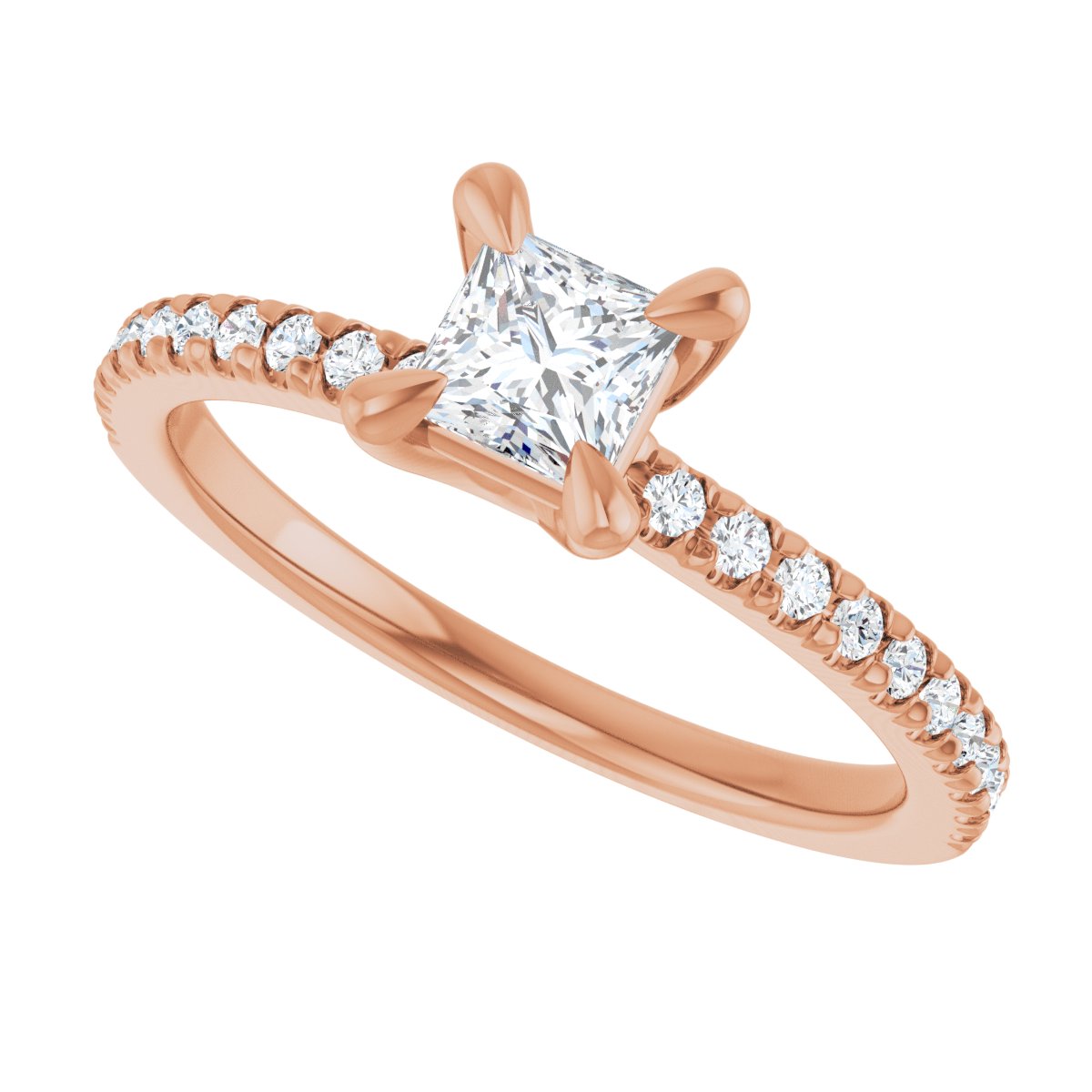 Square Engagement Ring (4 X 4 Mm) Mounting - gallery - Series 127283