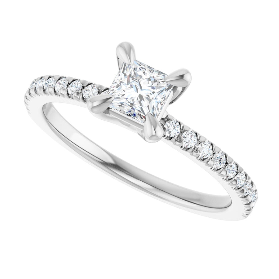 Square Engagement Ring (4 X 4 Mm) Mounting - gallery - Series 127283