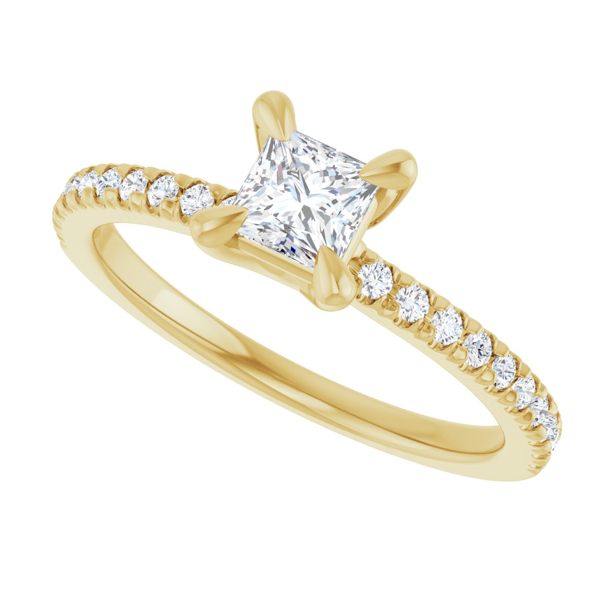 Square Engagement Ring (4 X 4 Mm) Mounting - gallery - Series 127283