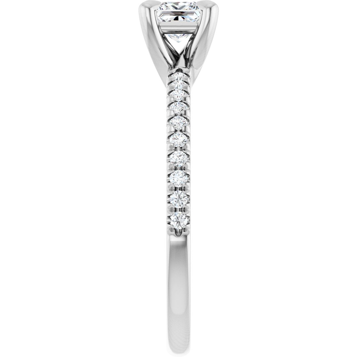 Square Engagement Ring (4 X 4 Mm) Mounting - gallery - Series 127283
