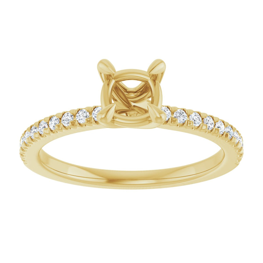 Semi-Set 1/6 CTW Cushion Engagement Ring (5 X 5 Mm) - gallery - Series 127283