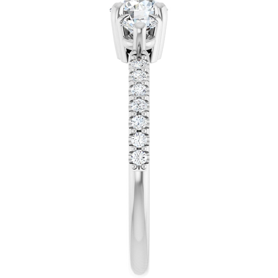 Round Three-Stone Engagement Ring Semi-Mount - gallery - Series 123260