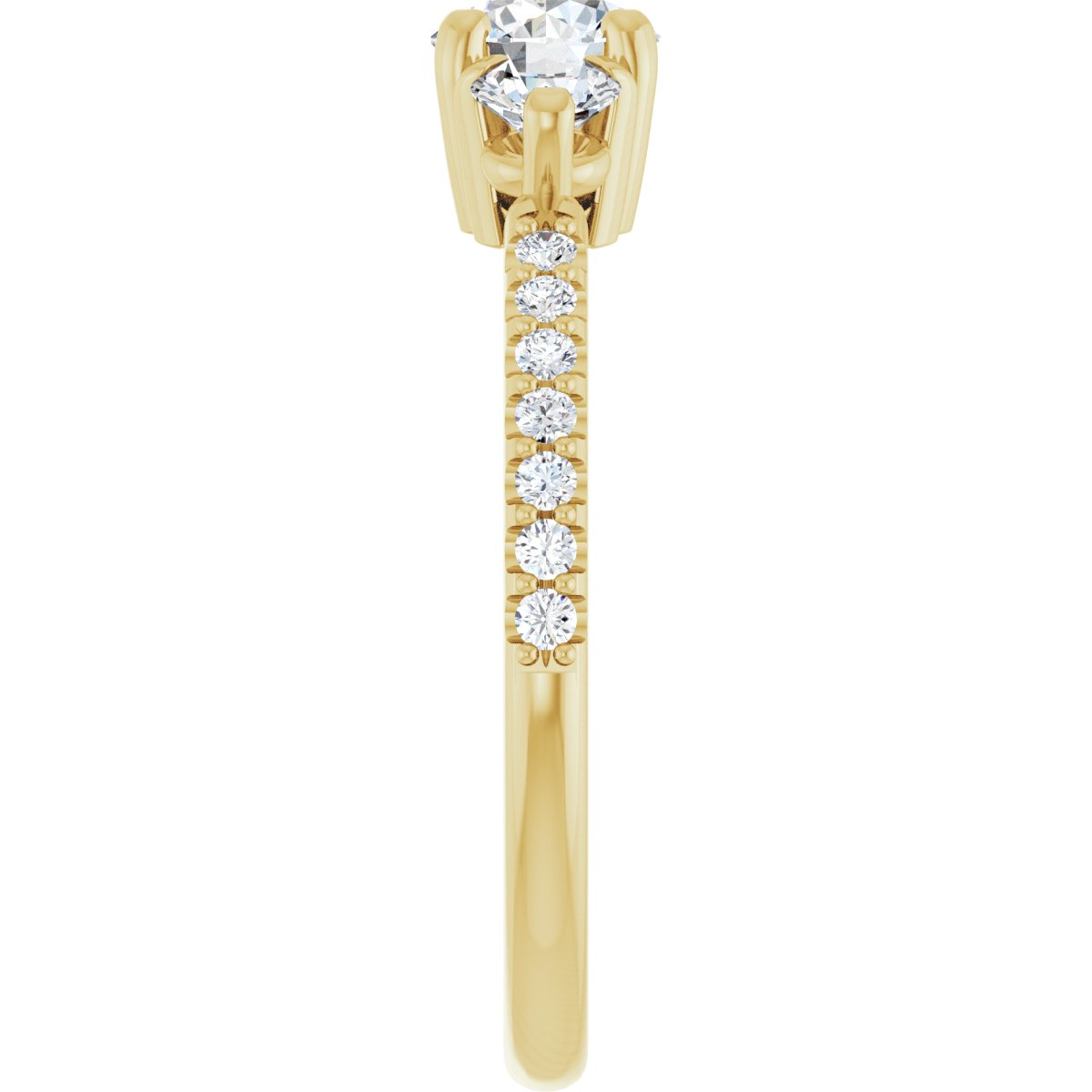Round Three-Stone Engagement Ring Semi-Mount - gallery - Series 123260