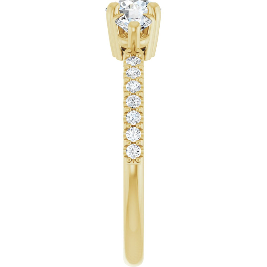 Round Three-Stone Engagement Ring Semi-Mount - gallery - Series 123260