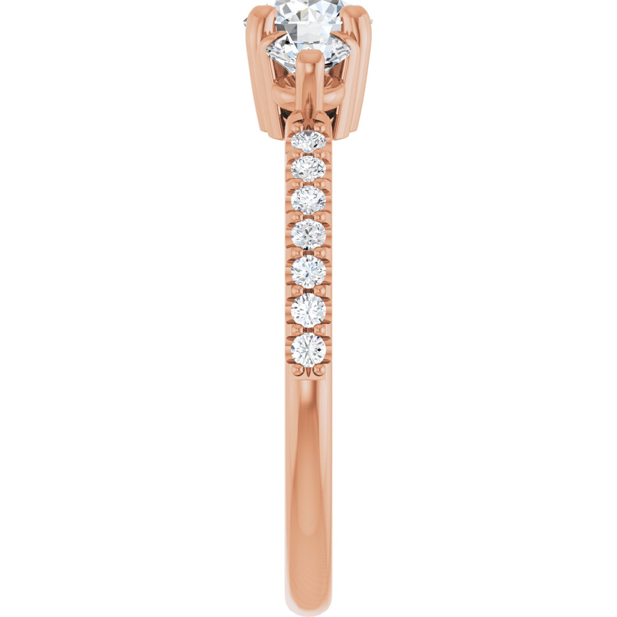 Round Three-Stone Engagement Ring Semi-Mount - gallery - Series 123260