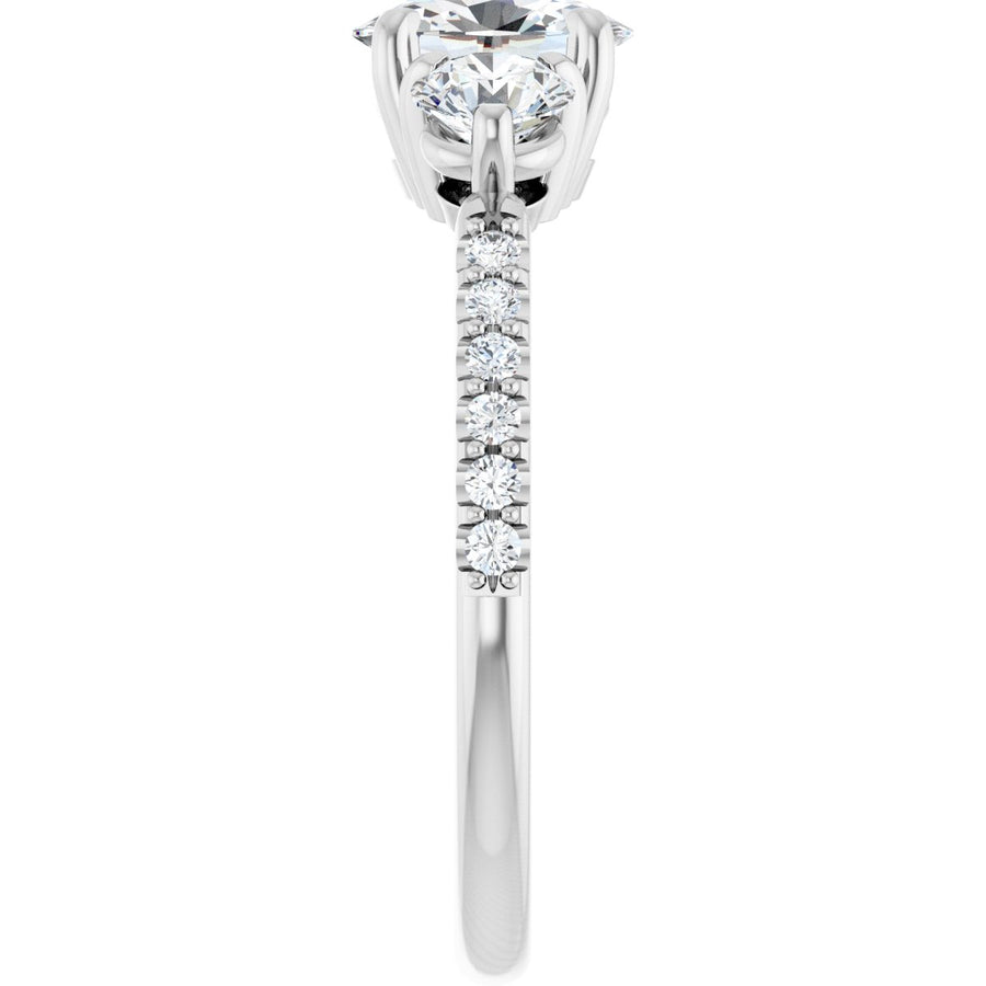 Oval Three-Stone Engagement Ring Semi-Mount - gallery - Series 123260