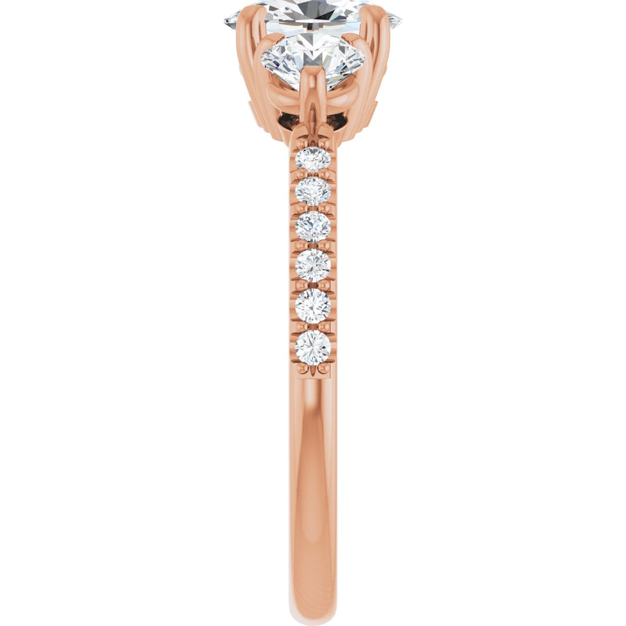 Oval Three-Stone Engagement Ring Semi-Mount - gallery - Series 123260