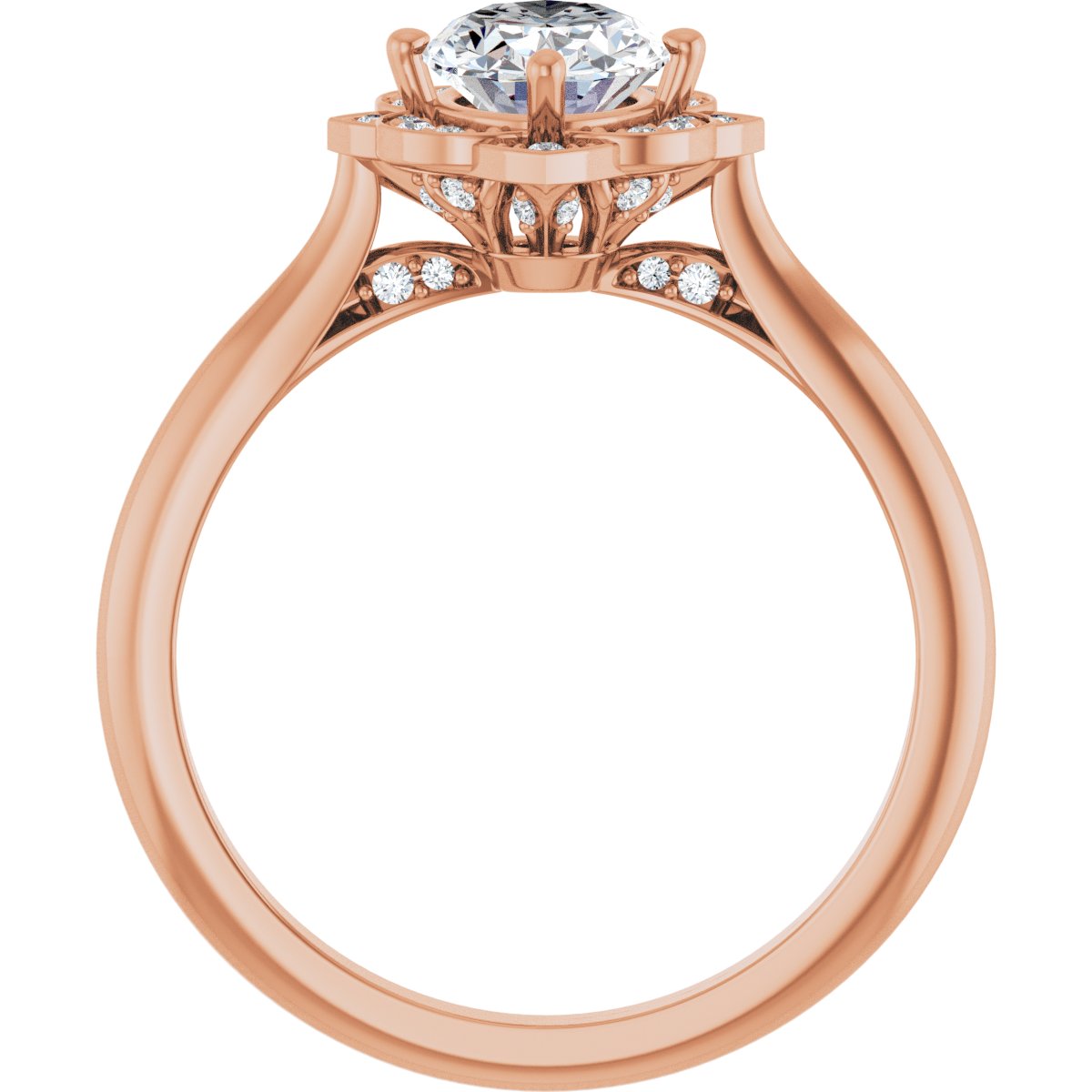 Oval Halo-Style Vintage-Inspired Engagement Ring Semi-Mount - gallery - Series 123505