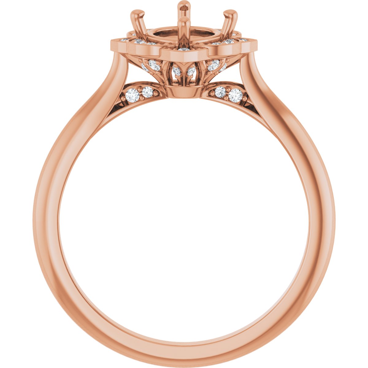 Oval Halo-Style Vintage-Inspired Engagement Ring Semi-Mount - gallery - Series 123505