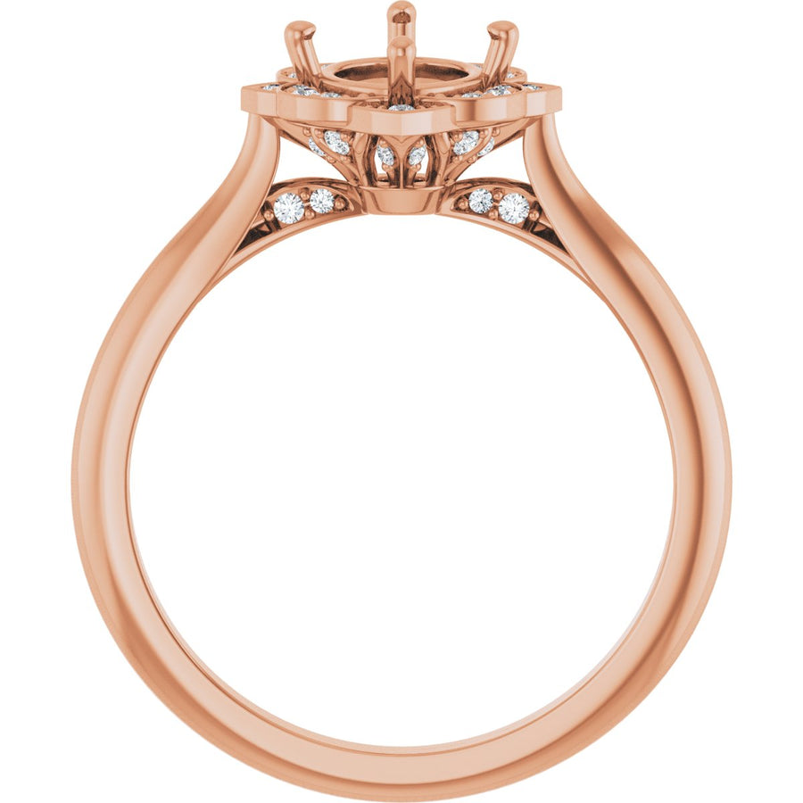 Oval Halo-Style Vintage-Inspired Engagement Ring Semi-Mount - gallery - Series 123505