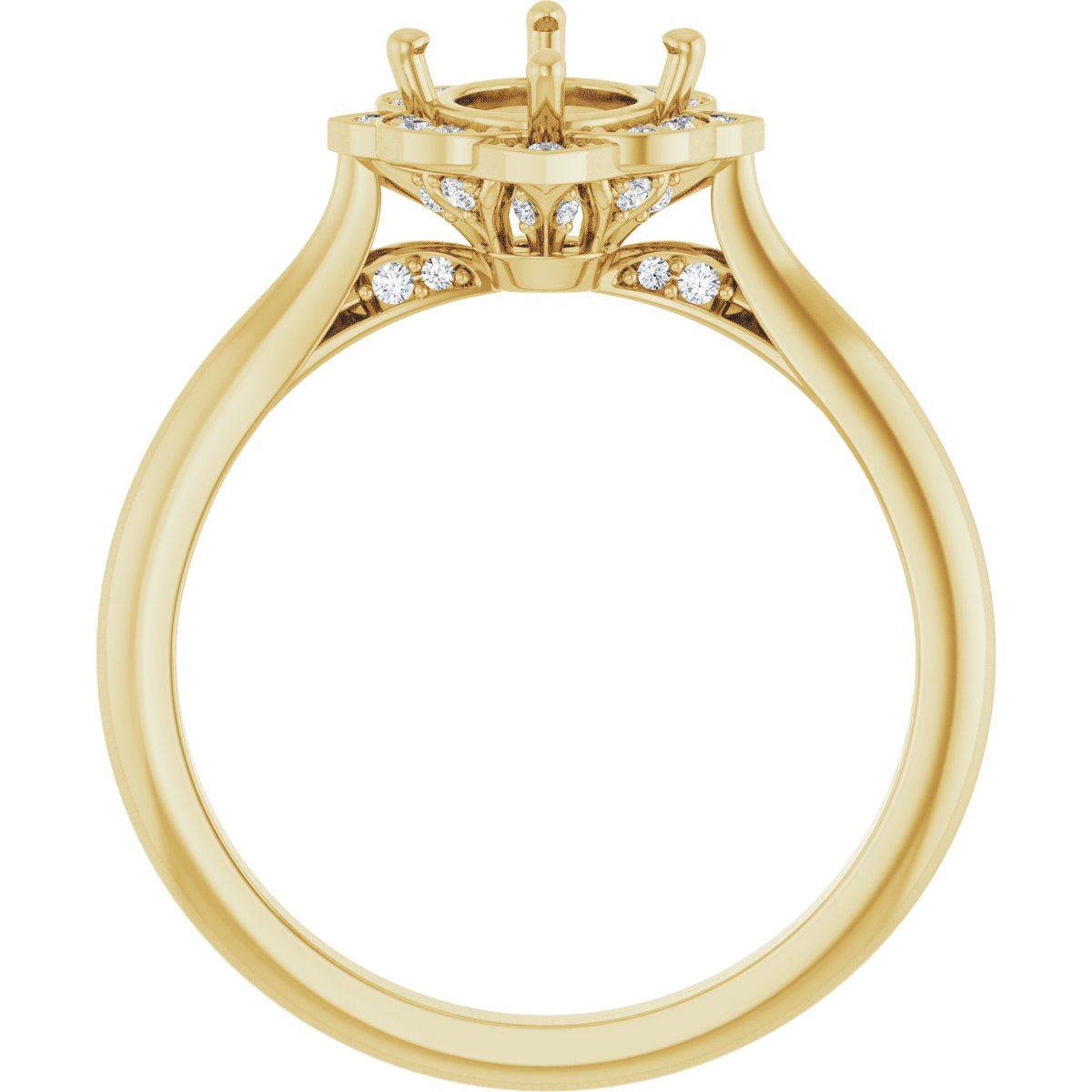 Oval Halo-Style Vintage-Inspired Engagement Ring Semi-Mount - gallery - Series 123505