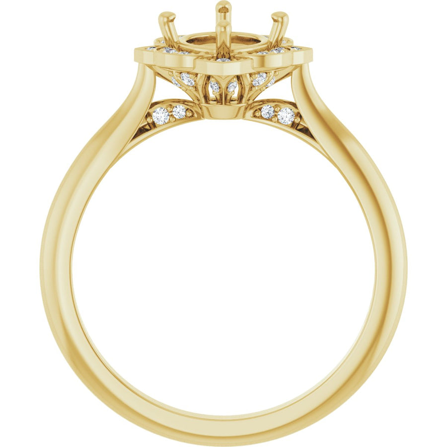Oval Halo-Style Vintage-Inspired Engagement Ring Semi-Mount - gallery - Series 123505
