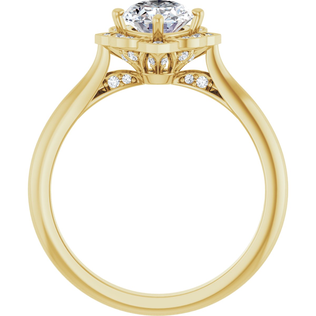 Oval Halo-Style Vintage-Inspired Engagement Ring Semi-Mount - gallery - Series 123505