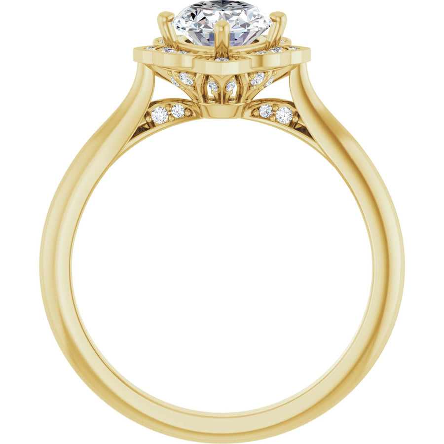 Oval Halo-Style Vintage-Inspired Engagement Ring Semi-Mount - gallery - Series 123505