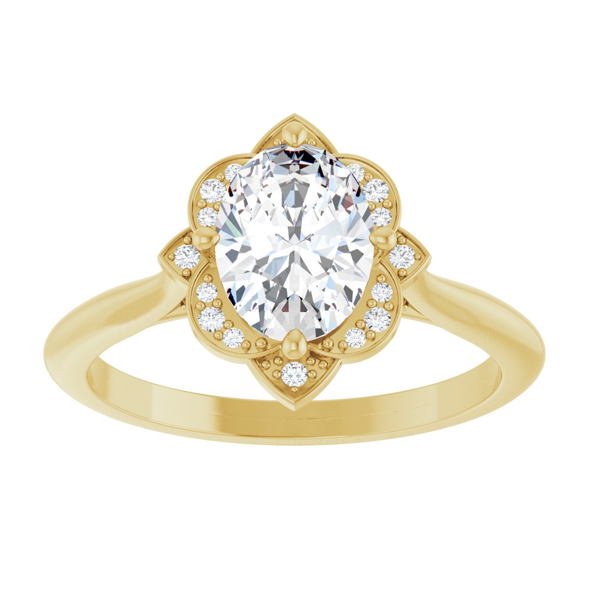 Oval Halo-Style Vintage-Inspired Engagement Ring Semi-Mount - gallery - Series 123505