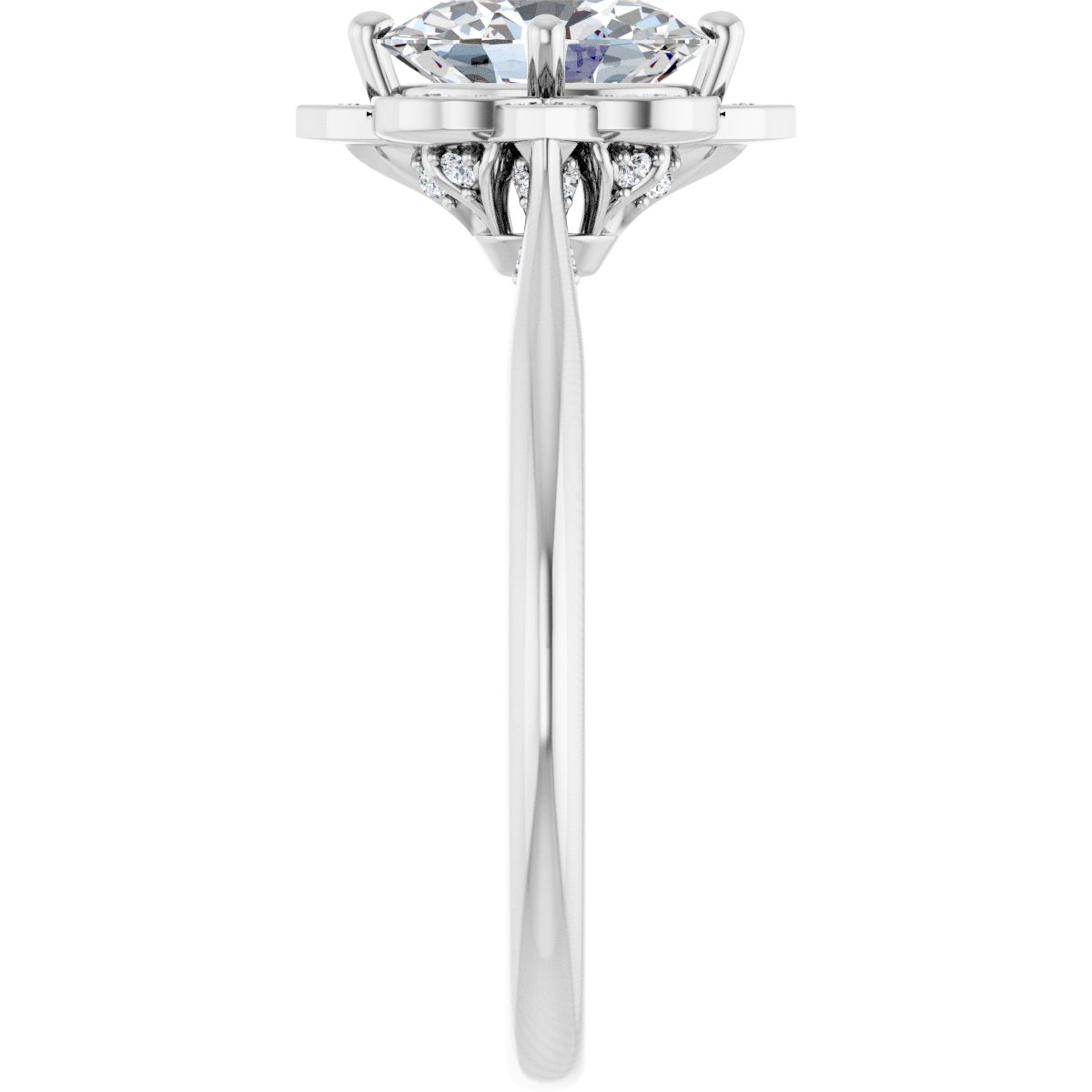 Oval Halo-Style Vintage-Inspired Engagement Ring Semi-Mount - gallery - Series 123505