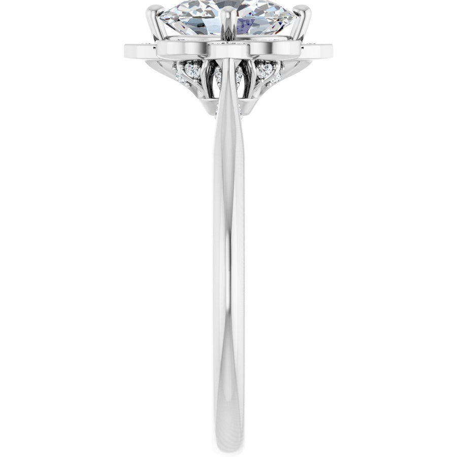 Oval Halo-Style Vintage-Inspired Engagement Ring Semi-Mount - gallery - Series 123505