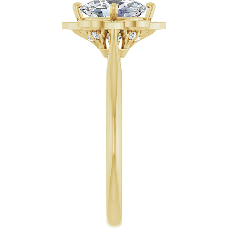 Oval Halo-Style Vintage-Inspired Engagement Ring Semi-Mount - gallery - Series 123505