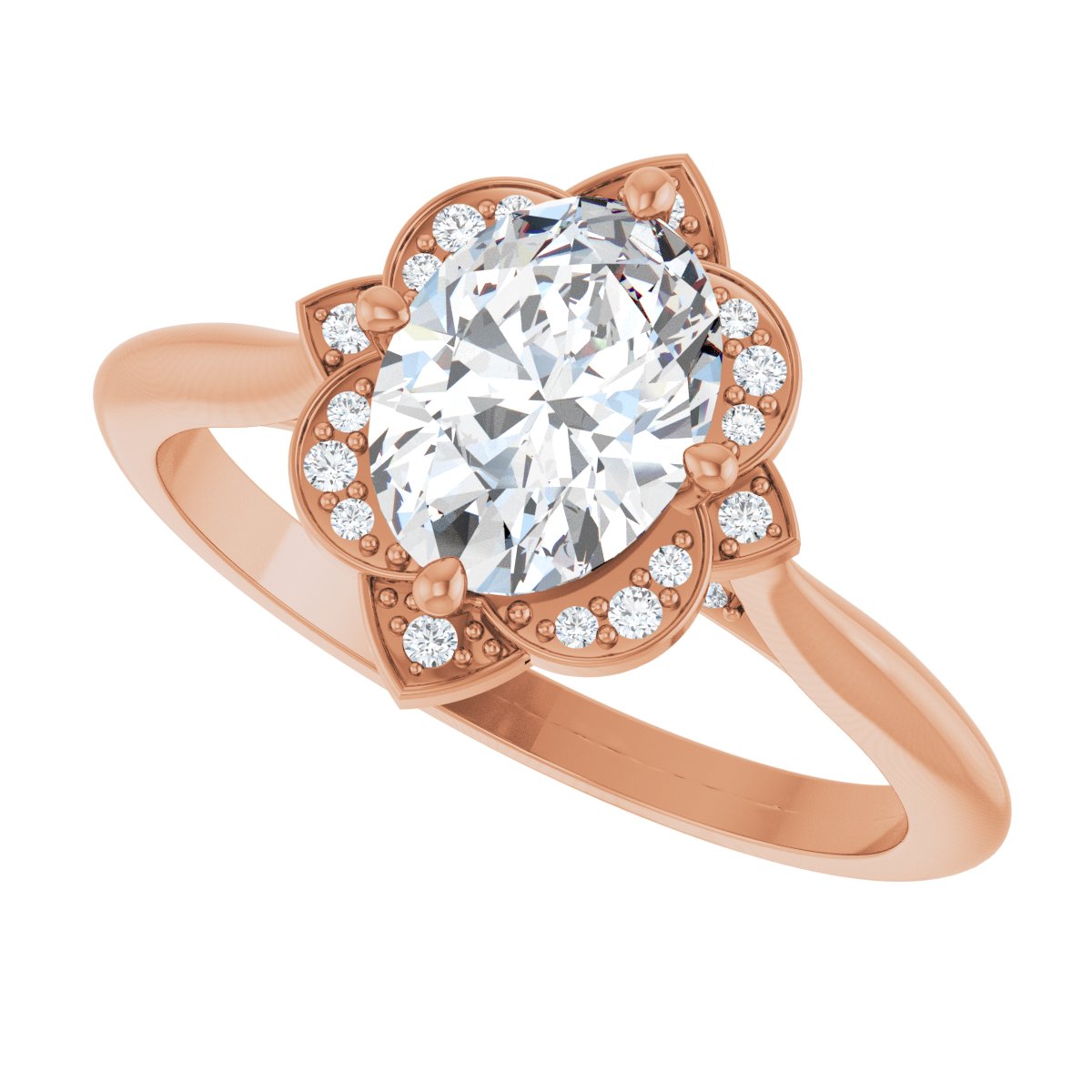 Oval Halo-Style Vintage-Inspired Engagement Ring Semi-Mount - gallery - Series 123505
