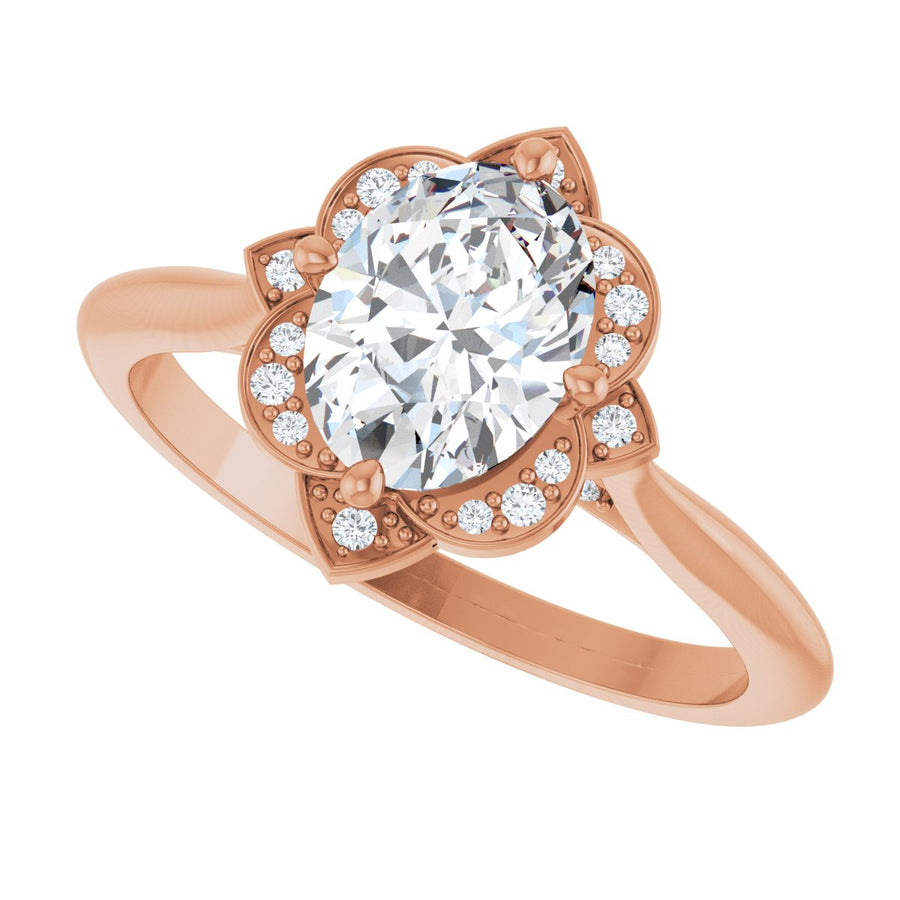 Oval Halo-Style Vintage-Inspired Engagement Ring Semi-Mount - gallery - Series 123505