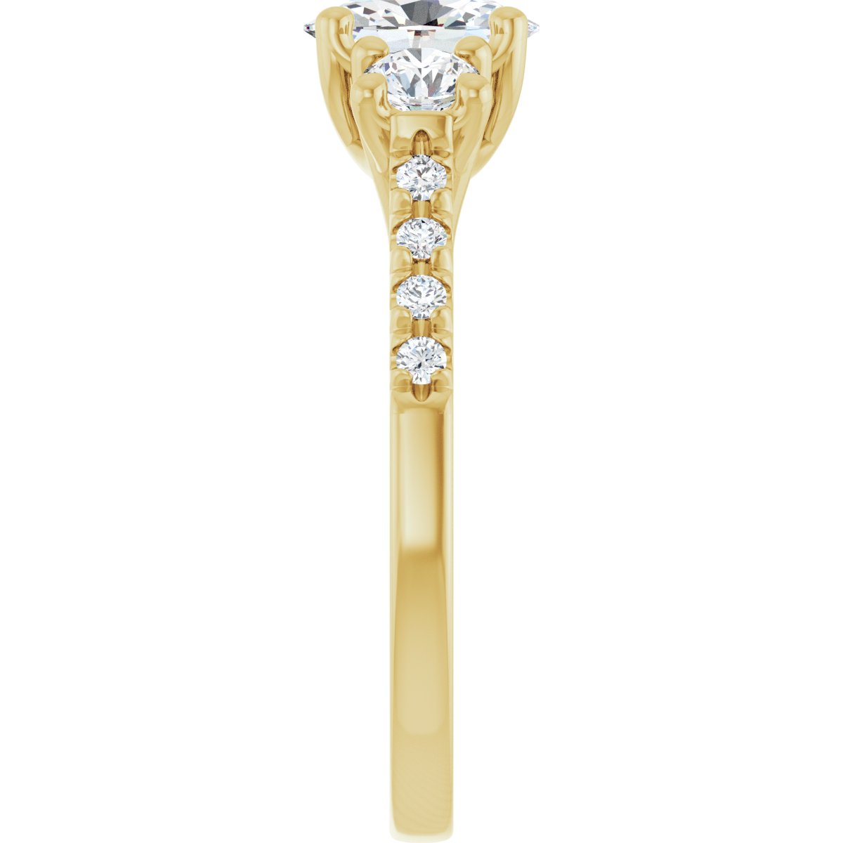 Oval Three-Stone Engagement Ring Semi-Mount - gallery - Series 123951