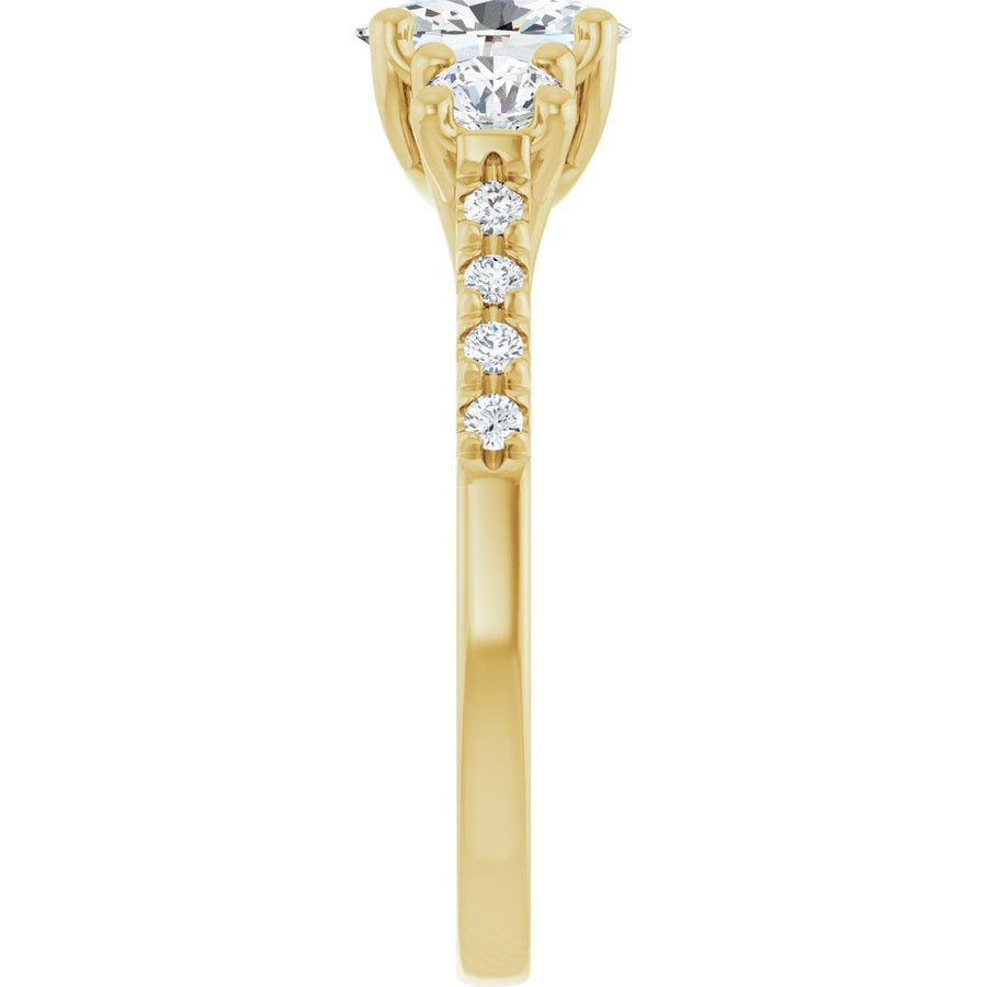 Oval Three-Stone Engagement Ring Semi-Mount - gallery - Series 123951