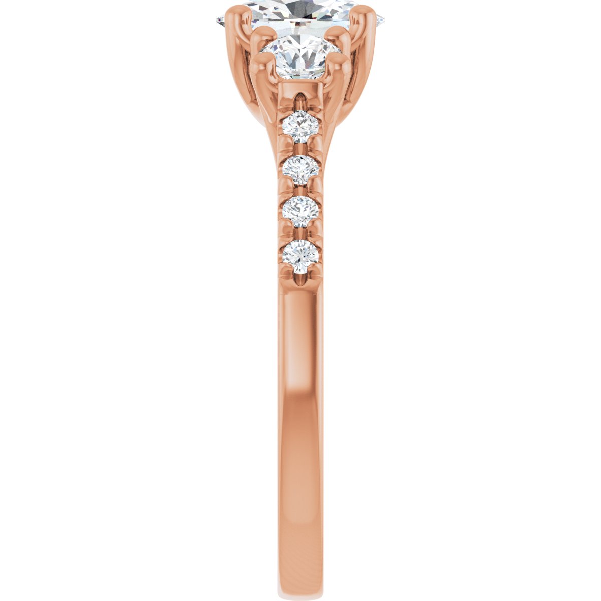 Oval Three-Stone Engagement Ring Semi-Mount - gallery - Series 123951