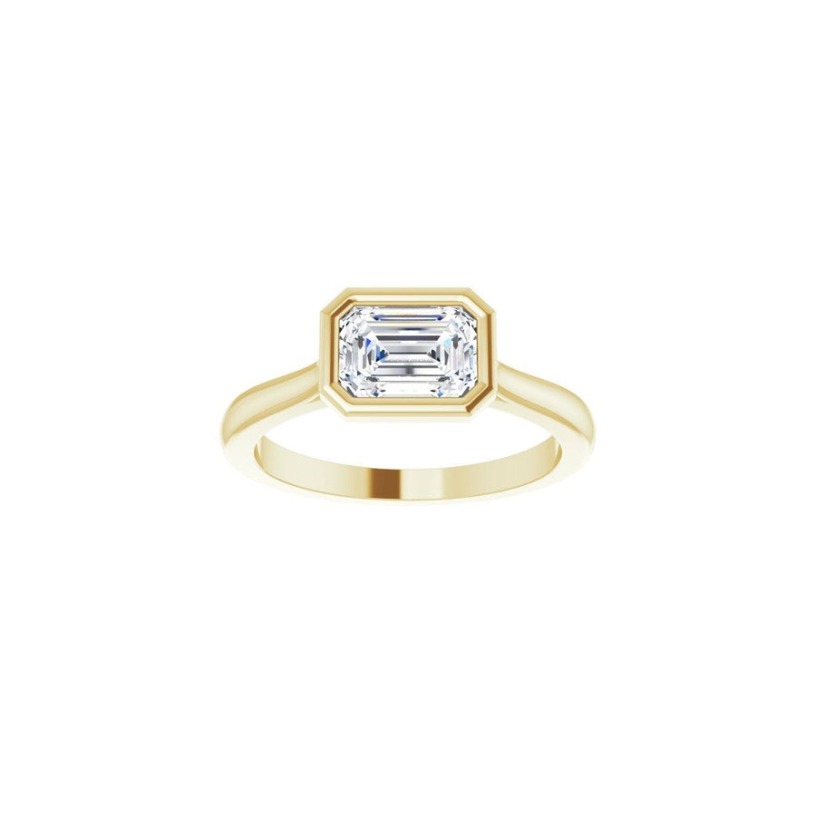Emerald Bezel-Set Hidden Halo-Style Engagement Ring Semi-Mount - gallery - Series 123979