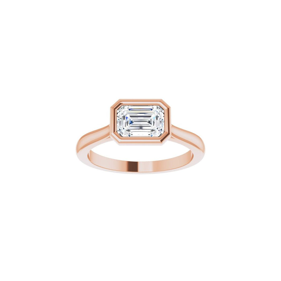 Emerald Bezel-Set Hidden Halo-Style Engagement Ring Semi-Mount - gallery - Series 123979