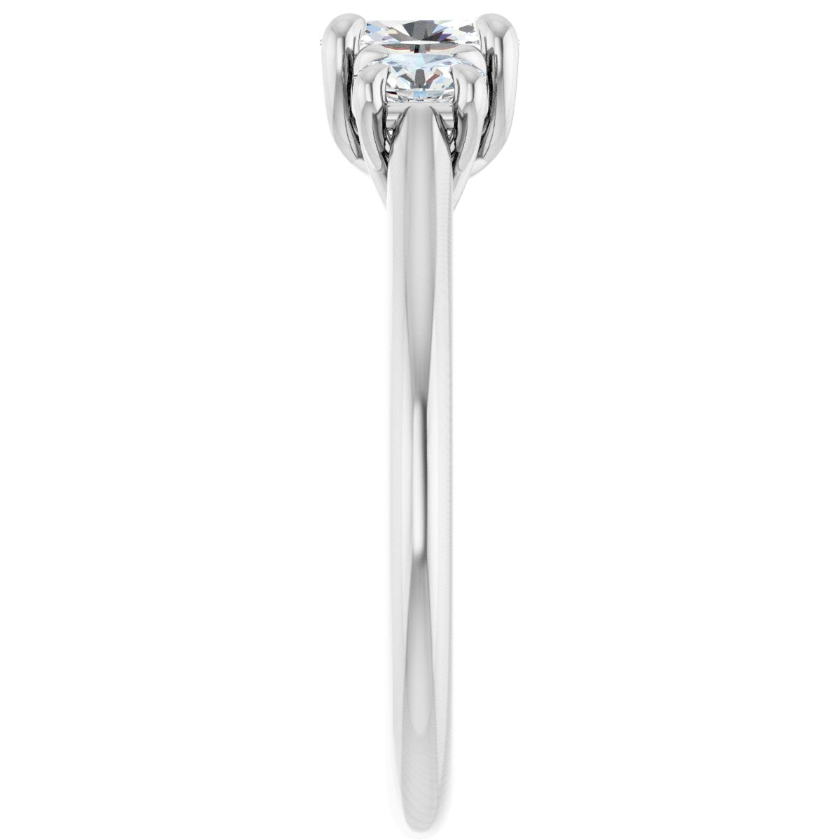 Oval Three-Stone Engagement Ring Semi-Mount - gallery - Series 123901