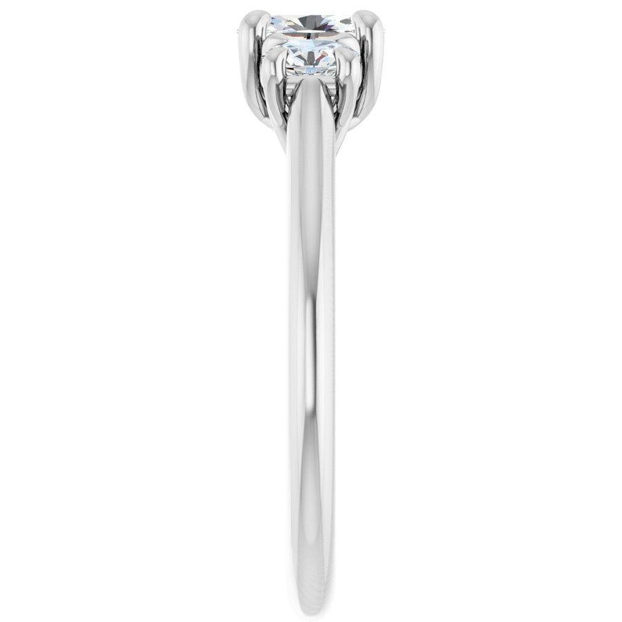 Oval Three-Stone Engagement Ring Semi-Mount - gallery - Series 123901