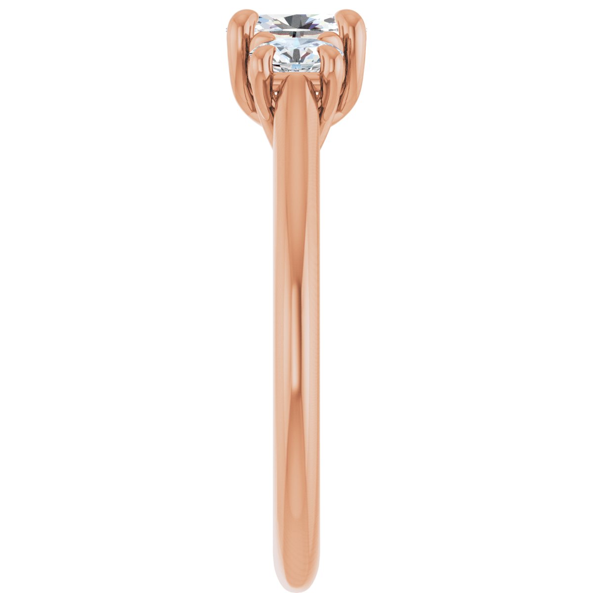 Oval Three-Stone Engagement Ring Semi-Mount - gallery - Series 123901