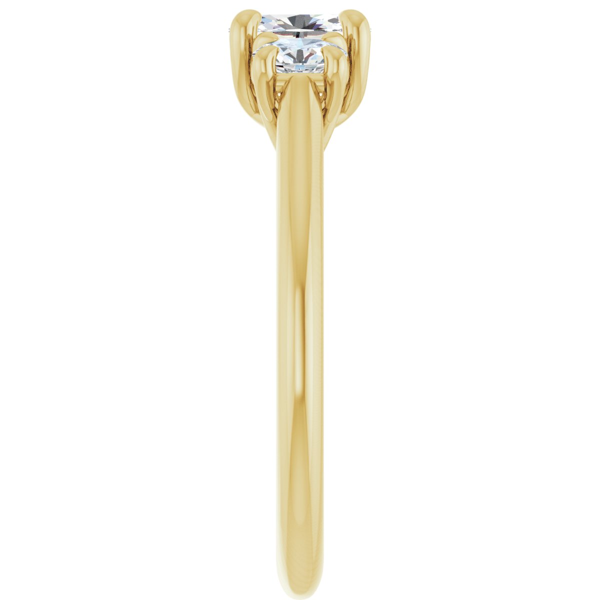Oval Three-Stone Engagement Ring Semi-Mount - gallery - Series 123901
