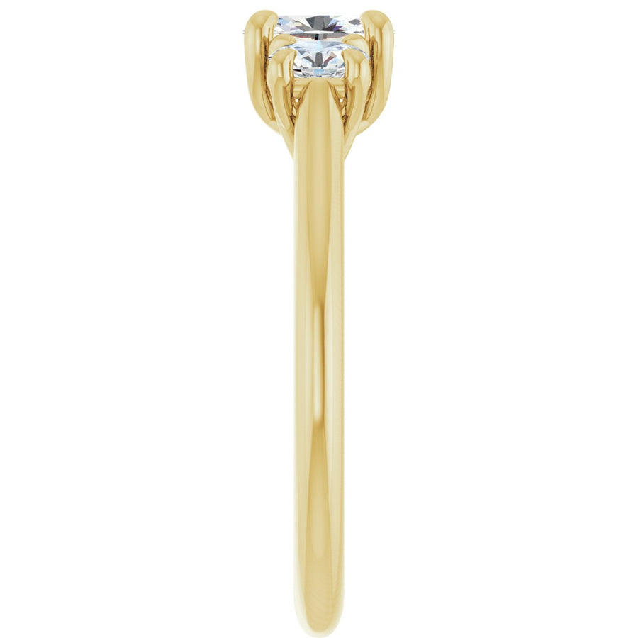 Oval Three-Stone Engagement Ring Semi-Mount - gallery - Series 123901