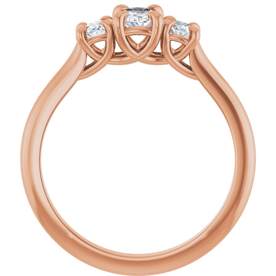 Oval Three-Stone Engagement Ring Semi-Mount - gallery - Series 123901