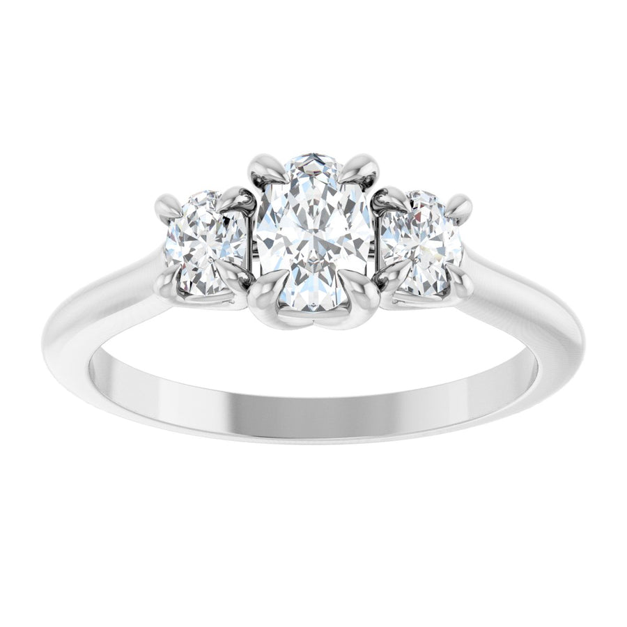 Oval Three-Stone Engagement Ring Semi-Mount - gallery - Series 123901