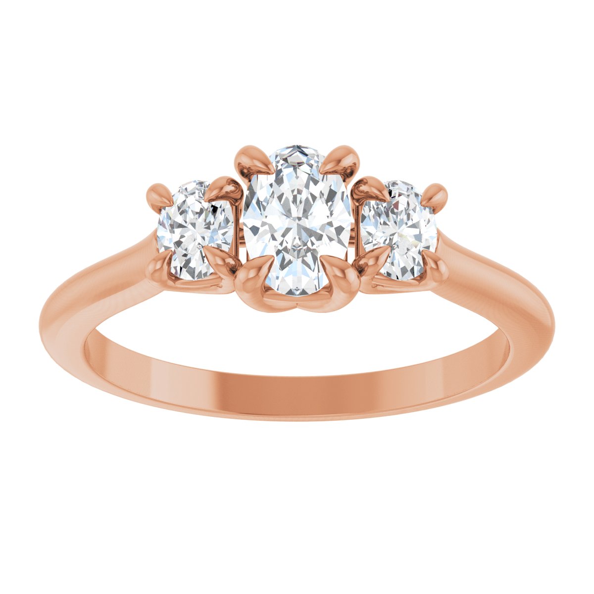 Oval Three-Stone Engagement Ring Semi-Mount - gallery - Series 123901